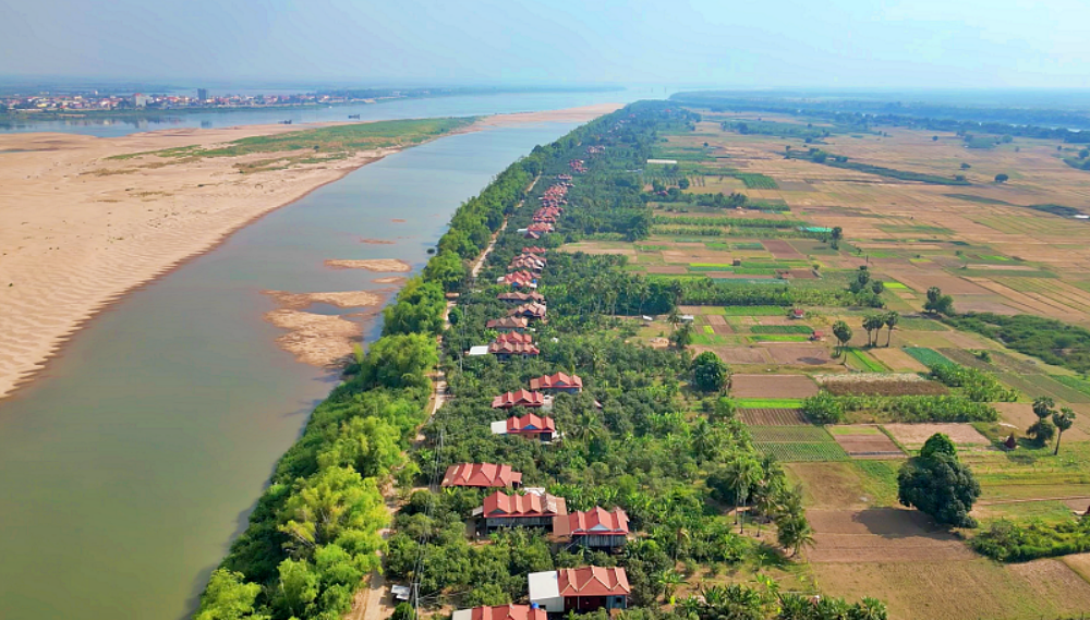 Koh Trong Insel in der Mekong